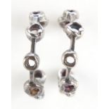 John Donald, pair of Modernist silver hoop earrings, 2cm in diameter, 5.2g :For Further Condition