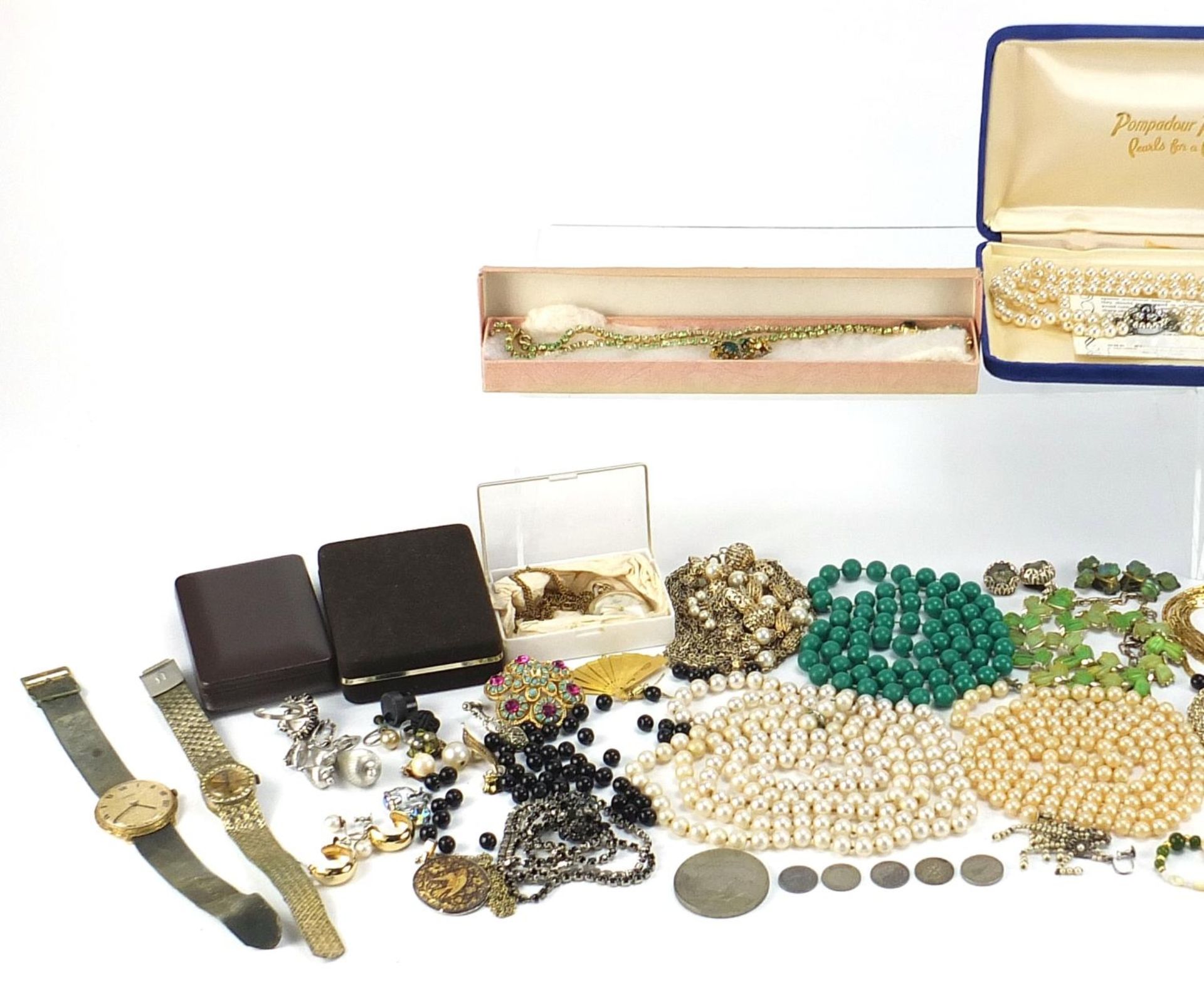 Vintage and later jewellery including simulated pearl necklaces, wristwatches, earrings and brooches - Image 2 of 3