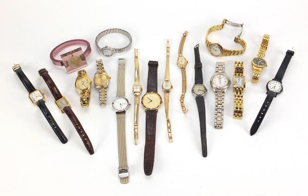 Vintage and later ladies' wristwatches including Citizen Eco drive set with diamonds, Harrods,