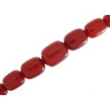 Cherry amber coloured graduated bead necklace, 100cm in length, 95.5g :For Further Condition Reports