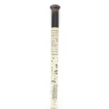 Scrimshaw style horn and bone swagger stick, 50cm in length :For Further Condition Reports Please