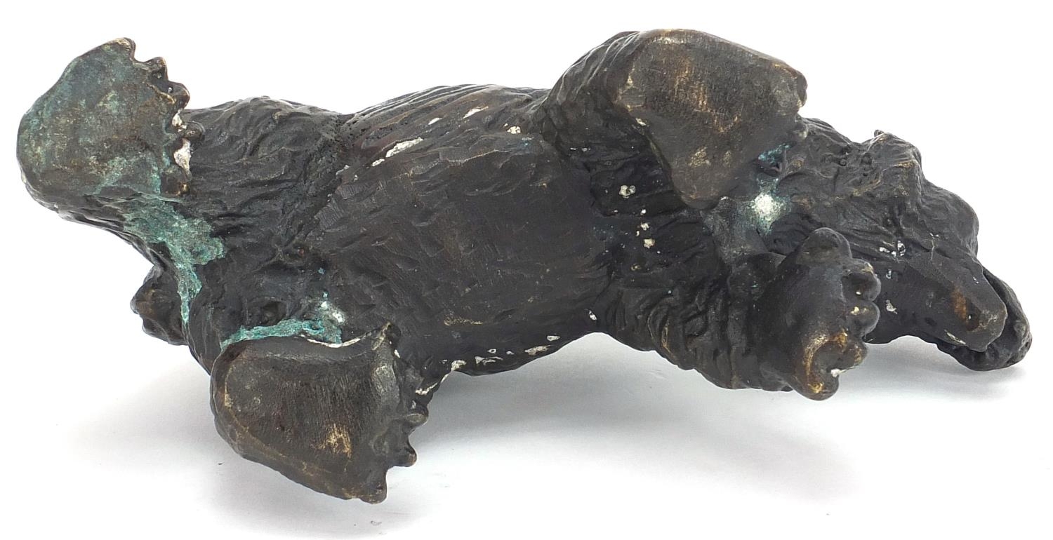 Patinated bronze bear, 15cm in length :For Further Condition Reports Please Visit Our Website, - Image 3 of 3