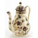 Zsolnay Pecs, Hungarian coffee pot hand painted with flowers, numbered 529 to the base, 14cm high :