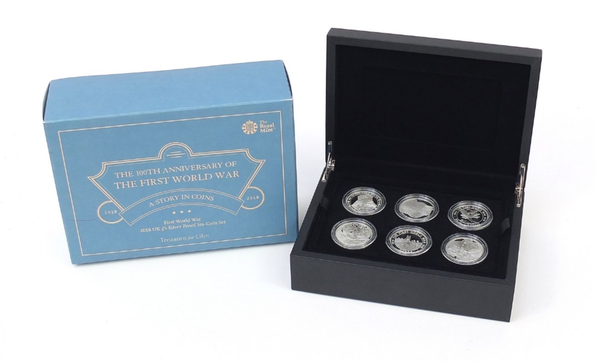 2018 five pound silver proof six coin set from the The 100th Anniversary of the First World War