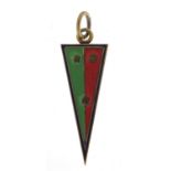 Silver gilt and enamel pendant, impressed Russian marks, 4.8cm high, 7.0g :For Further Condition