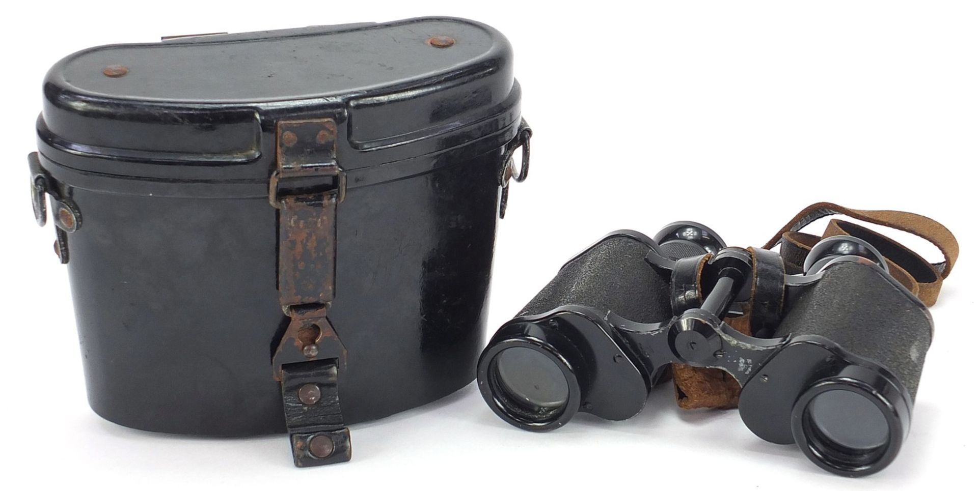Pair of military interest Carl Zeiss Jena 6 x 30 binoculars with case numbered 1941734 :For