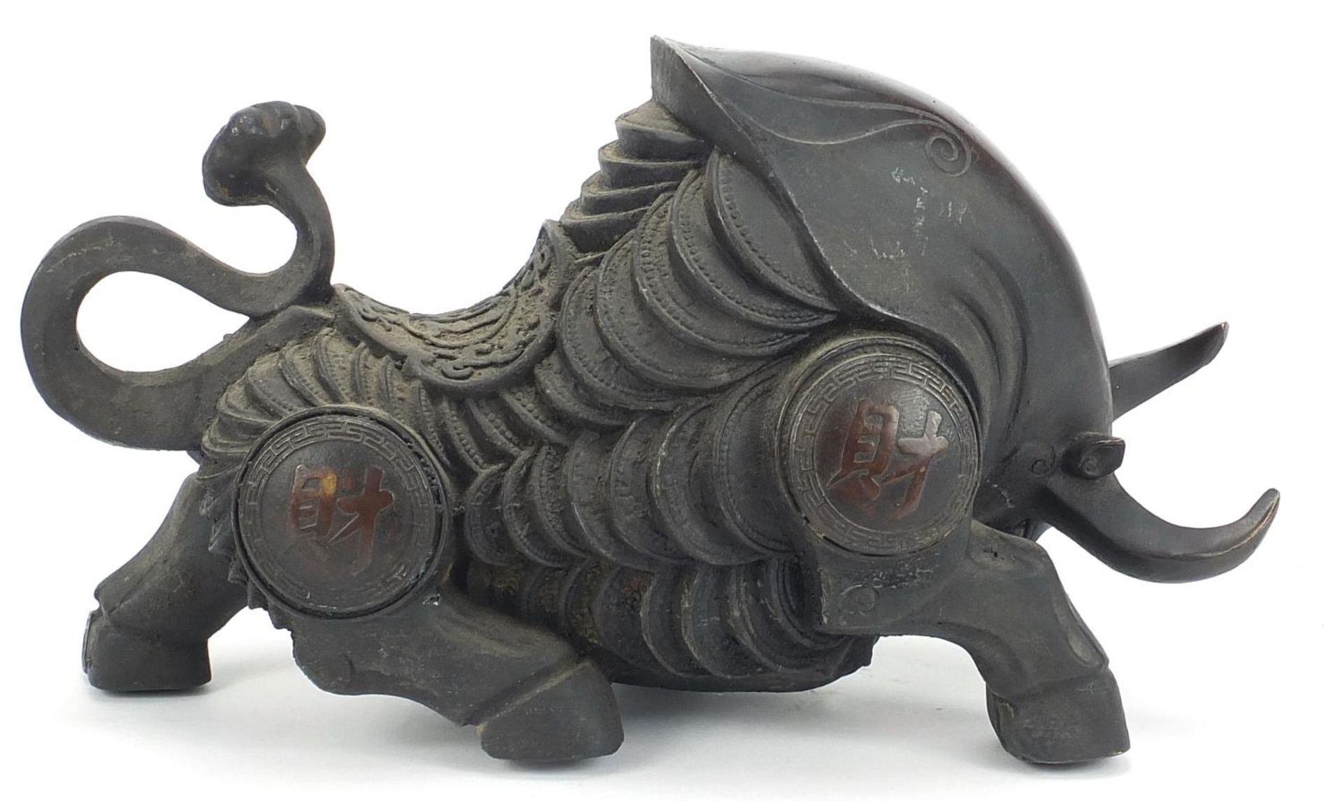 Large patinated bronze minotaur, 31cm in length :For Further Condition Reports Please Visit Our - Image 5 of 8