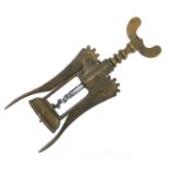 Vintage Italian brass corkscrew, 16cm high :For Further Condition Reports Please Visit Our