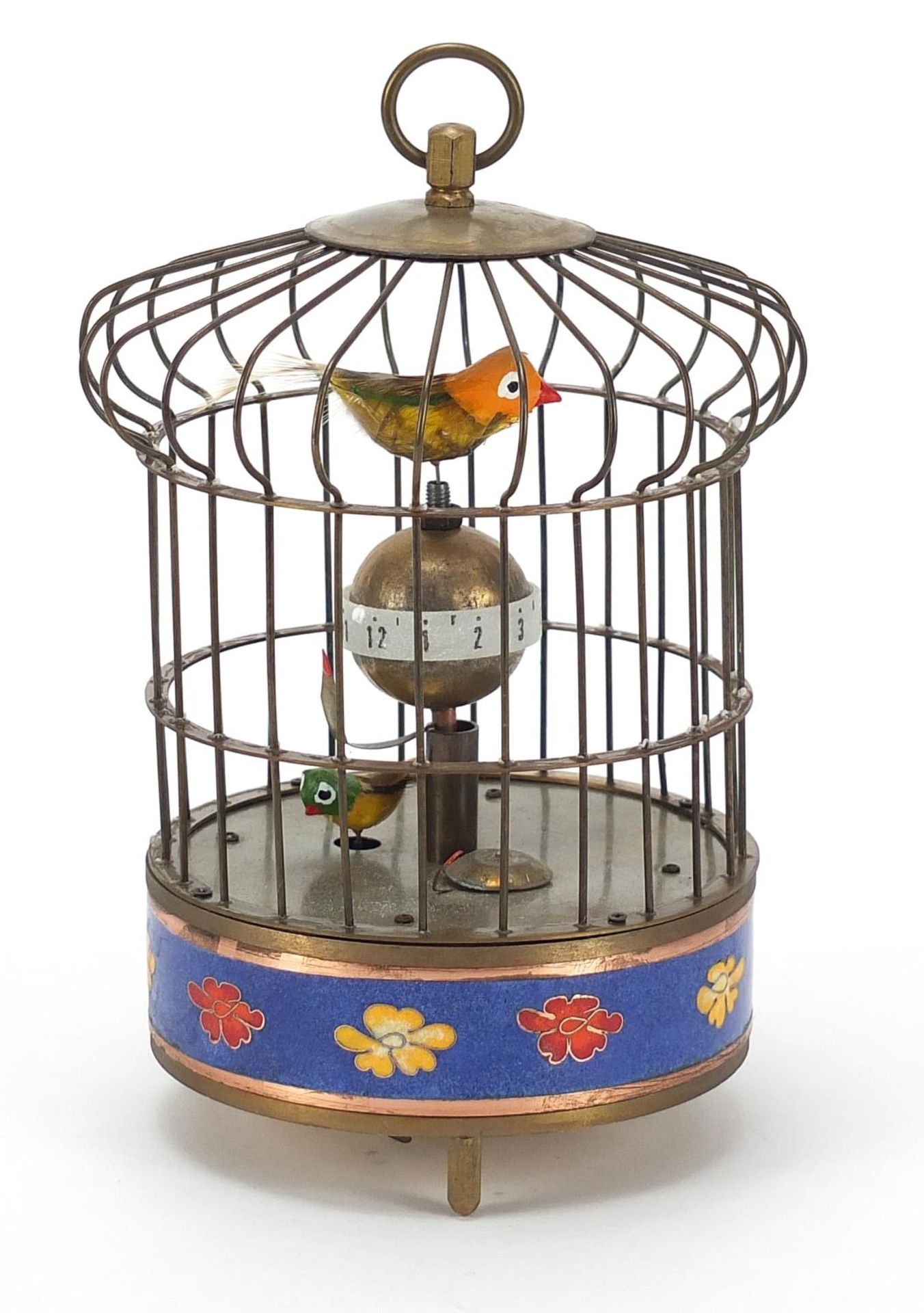 Clockwork automaton bird cage alarm clock, 20cm high :For Further Condition Reports Please Visit Our