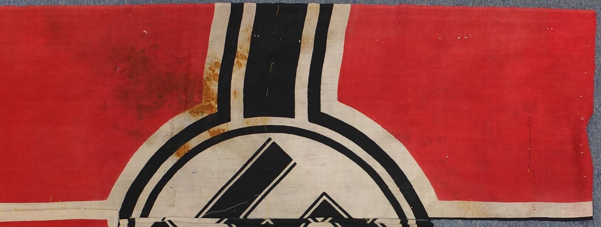 German military interest flag in three sections, the largest piece 218cm wide :For Further Condition - Image 3 of 4