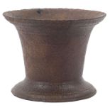 Military interest cast iron gun powder mortar, 28cm high x 36cm in diameter :For Further Condition