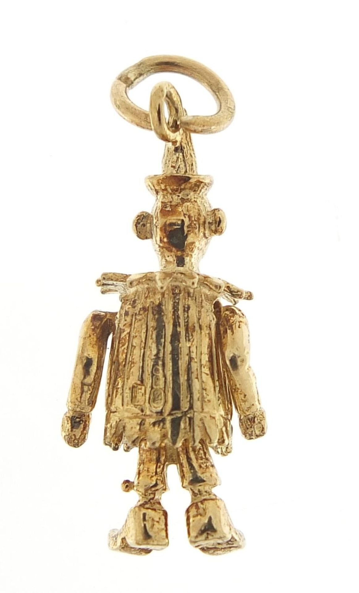 9ct gold articulated clown pendant, 2.4cm high, 2.4g :For Further Condition Reports Please Visit Our - Image 2 of 3