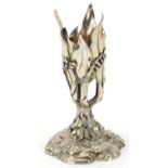 Elkington & Co, aesthetic silver plated single epergne, 14.5cm high :For Further Condition Reports