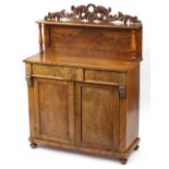 Victorian mahogany chiffonier with frieze drawer above a pair of cupboard doors, 139cm H x 103cm W x