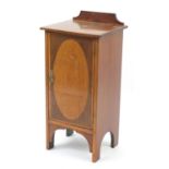 Edwardian inlaid mahogany pot cupboard, 82cm H x 39cm W x 34cm D :For Further Condition Reports