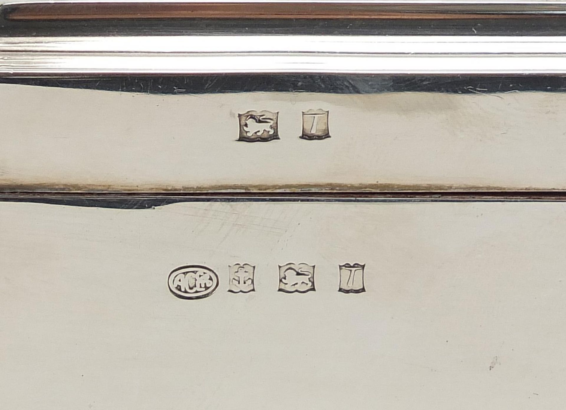 Alexander Clark & Co Ltd, Elizabeth II silver cigar box, the hinged lid with engine turned - Image 4 of 5