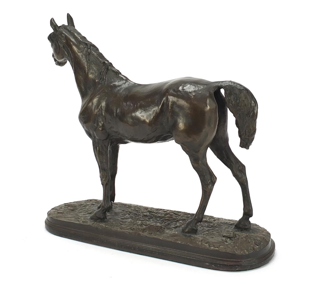 Large modern bronzed study of a horse, 35cm wide :For Further Condition Reports Please Visit Our - Image 3 of 4