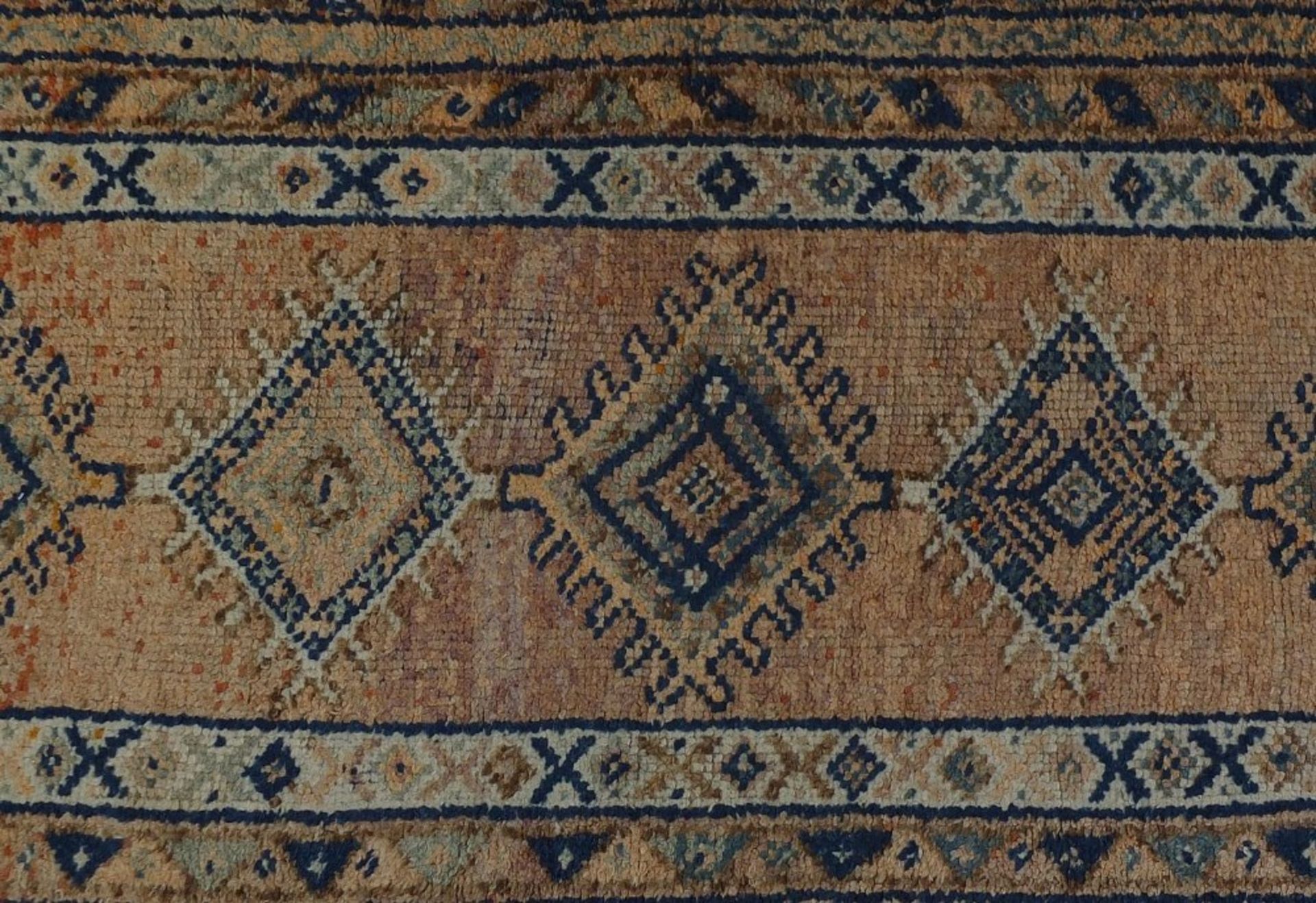 Rectangular Turkish kilim design carpet runner wtith repeat central medallion, 270cm x 104cm :For - Image 2 of 4