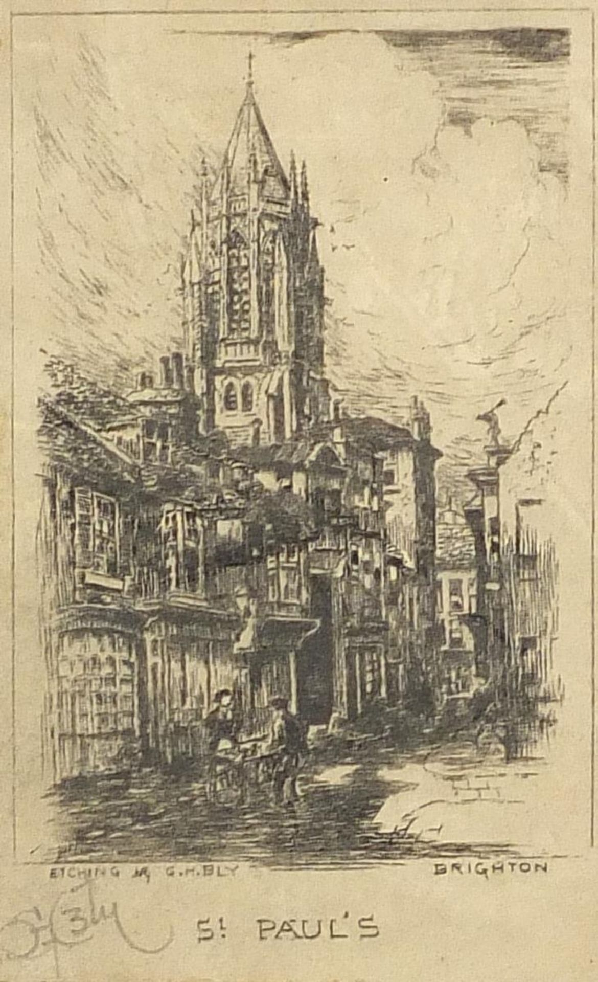 Four pencil signed prints/etchings including Westminster Abbey by Alfred J Benett, St Pauls Brighton - Bild 16 aus 20
