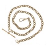 Silver watch chain with T bar, 42cm in length, 32.1g :For Further Condition Reports Please Visit Our