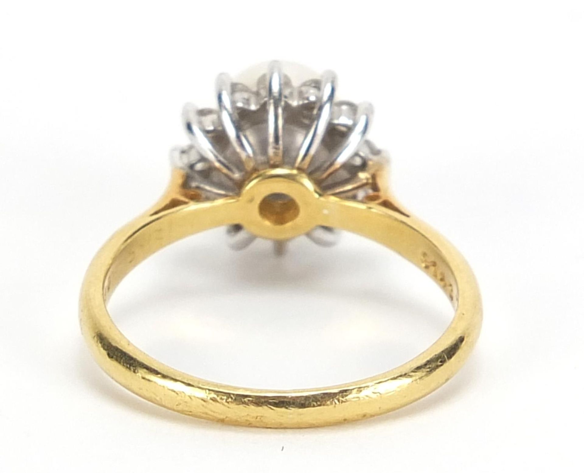 18ct gold pearl and diamond ring, size M, 4.4g :For Further Condition Reports Please Visit Our - Image 3 of 6