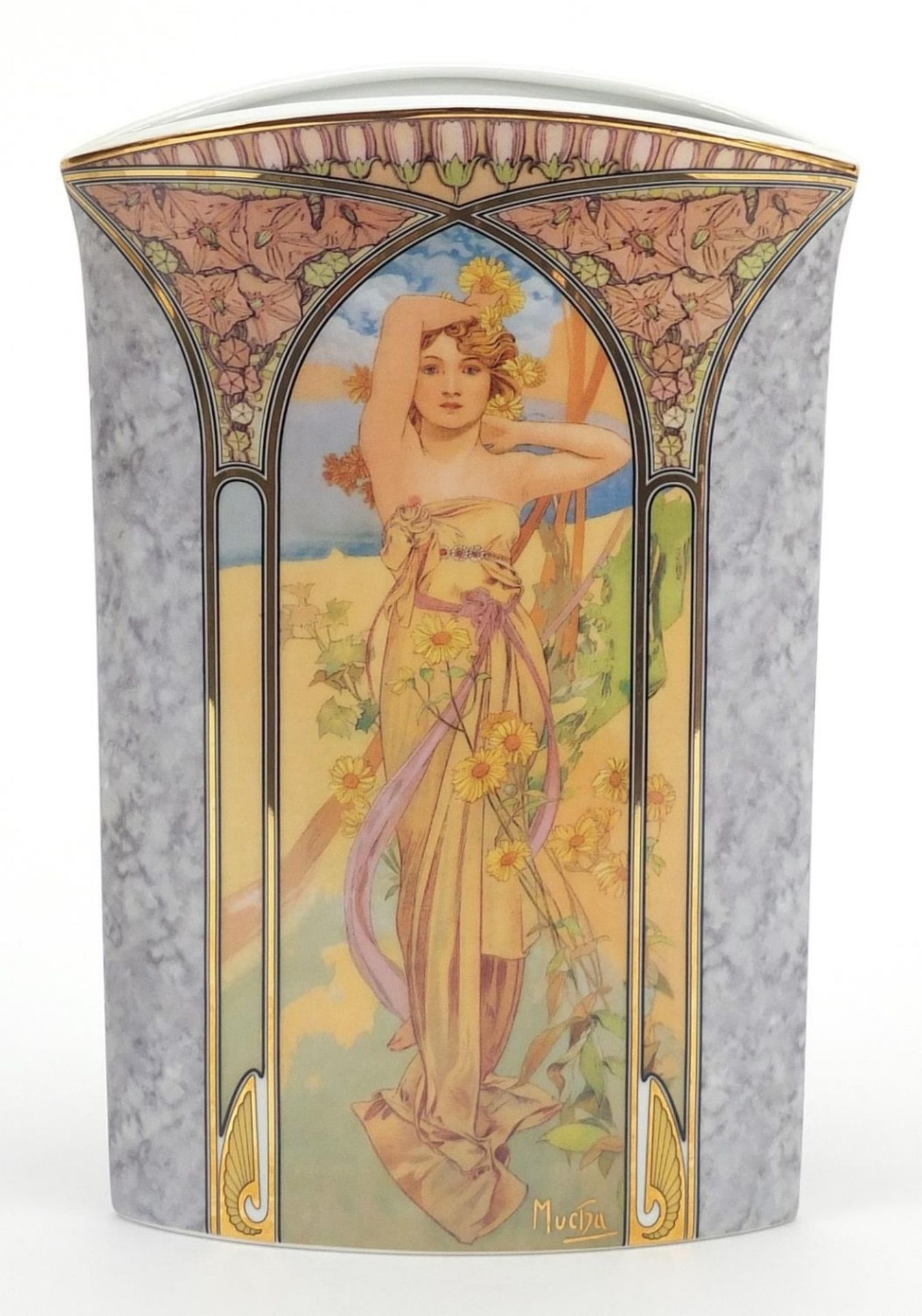 Goebel Artis Orbis, Brightness of Day Night's Rest vase designed by Alphonse Mucha, limited - Image 3 of 8