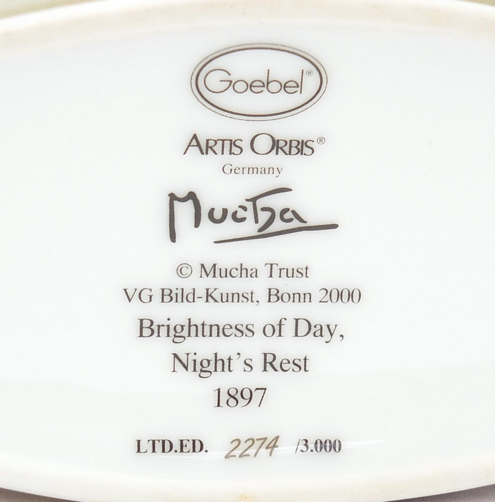 Goebel Artis Orbis, Brightness of Day Night's Rest vase designed by Alphonse Mucha, limited - Image 8 of 8