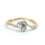 Antique 18ct gold diamond three stone ring, size M, 2.7g :For Further Condition Reports Please Visit