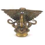 Early 20th century winged wheel bronze mascot for Austin Cars, 16cm wide :For Further Condition