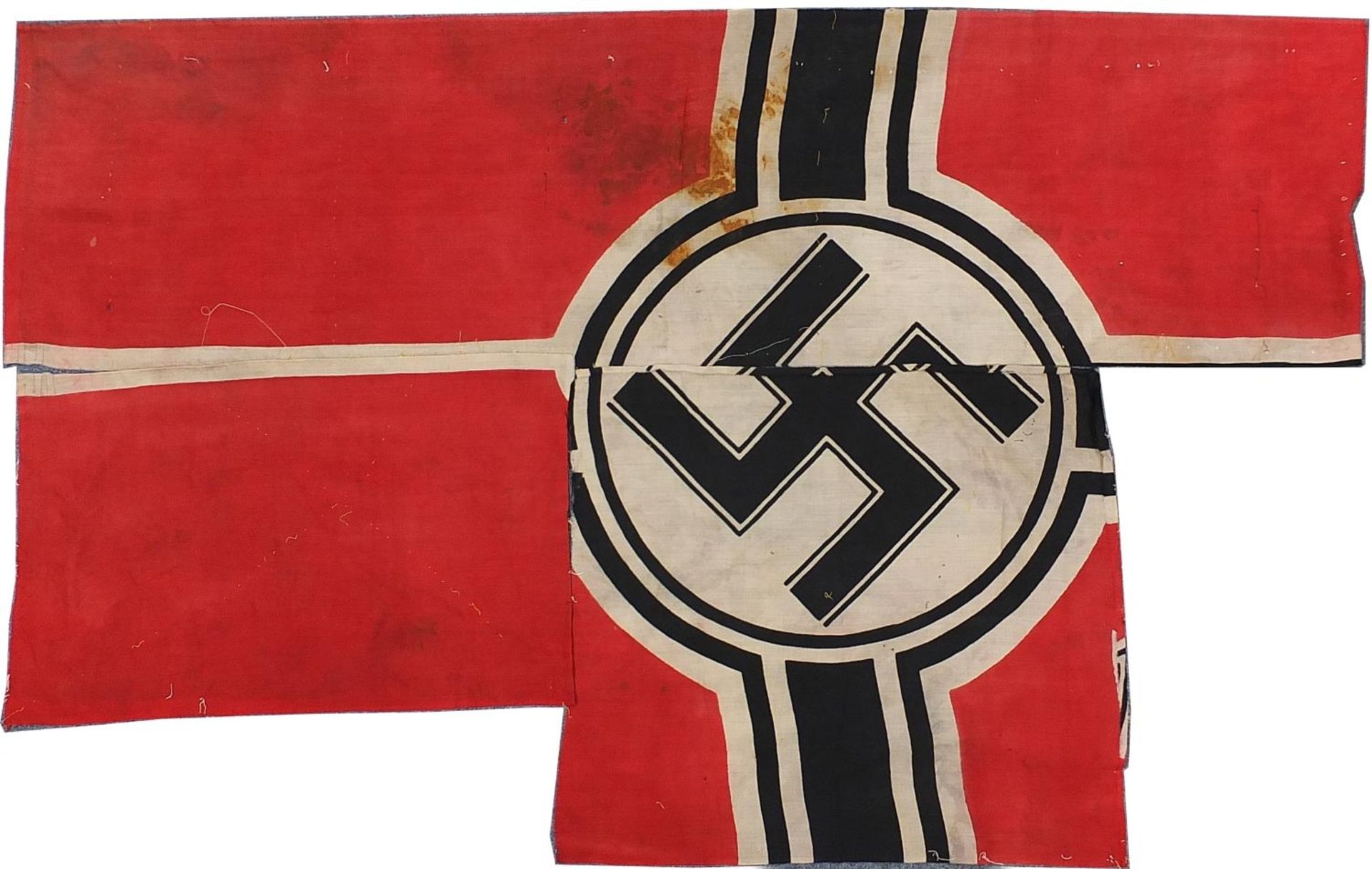 German military interest flag in three sections, the largest piece 218cm wide :For Further Condition