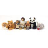 Vintage and later Steiff bears and animals including Micki the Hedgehog and Panda, the largest
