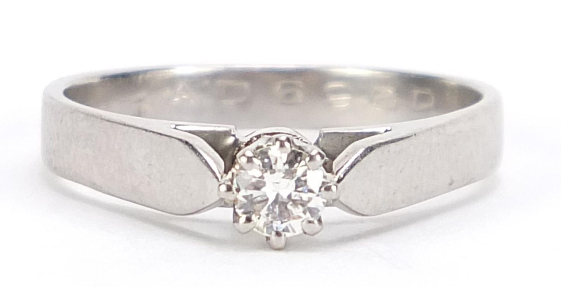Platinum and diamond solitaire ring, size M, 3.9g :For Further Condition Reports Please Visit Our