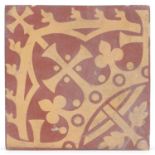 Victorian Minton & Co encaustic tile from the Westminster Palace throne room, 15cm x 15cm (