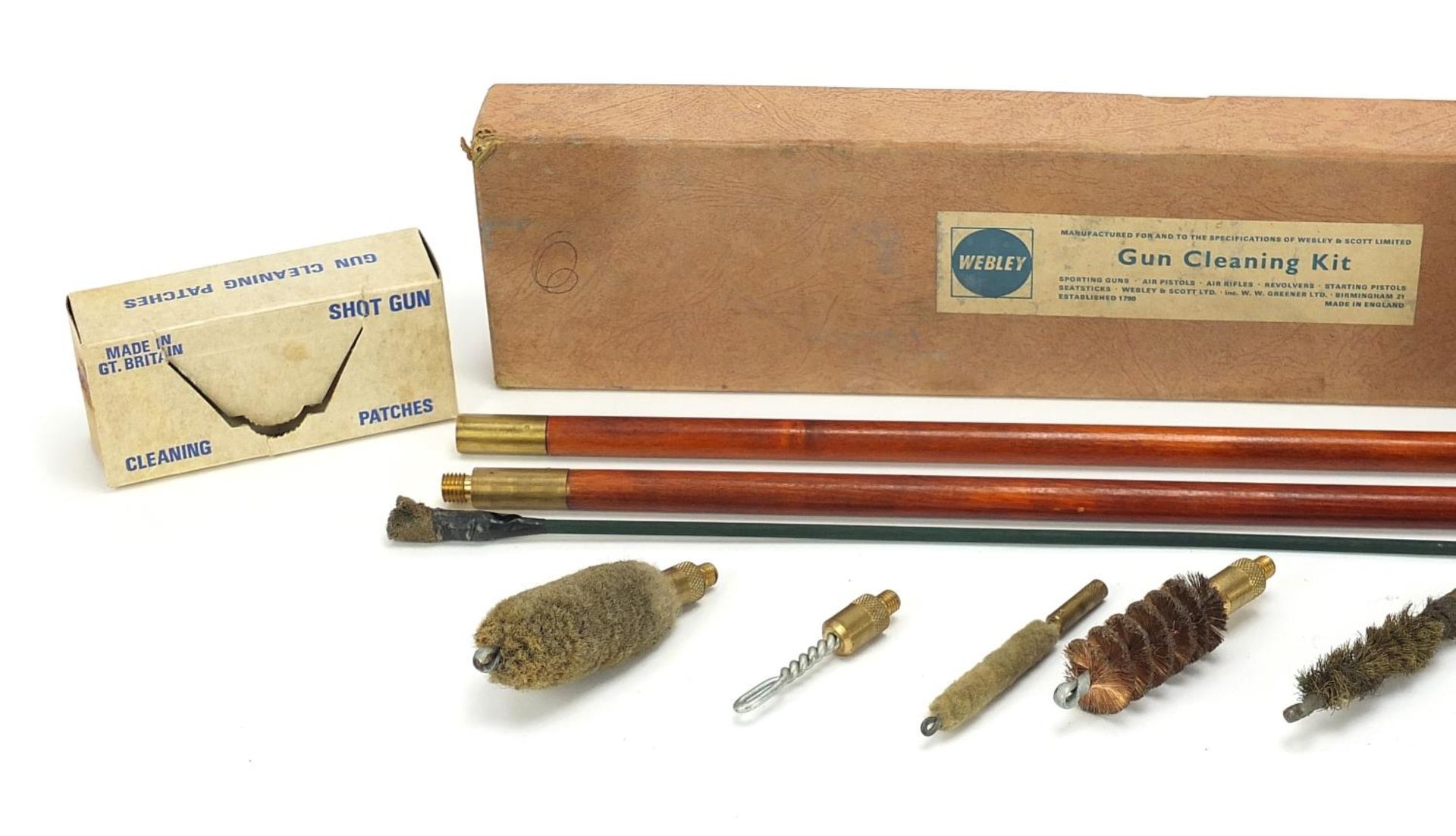 Vintage Webley gun cleaning kit with box :For Further Condition Reports Please Visit Our Website, - Image 2 of 3