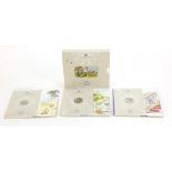 Three Royal Mint Classic Pooh coloured fifty pence pieces :For Further Condition Reports Please