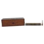 Objects comprising Wheeler & Wilson sewing machine carved oak box, Austrian Old Scotch cigar