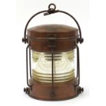 Meteorite anchor copper and brass ship's lantern with W T George & Co plaque numbered 85591, 32cm