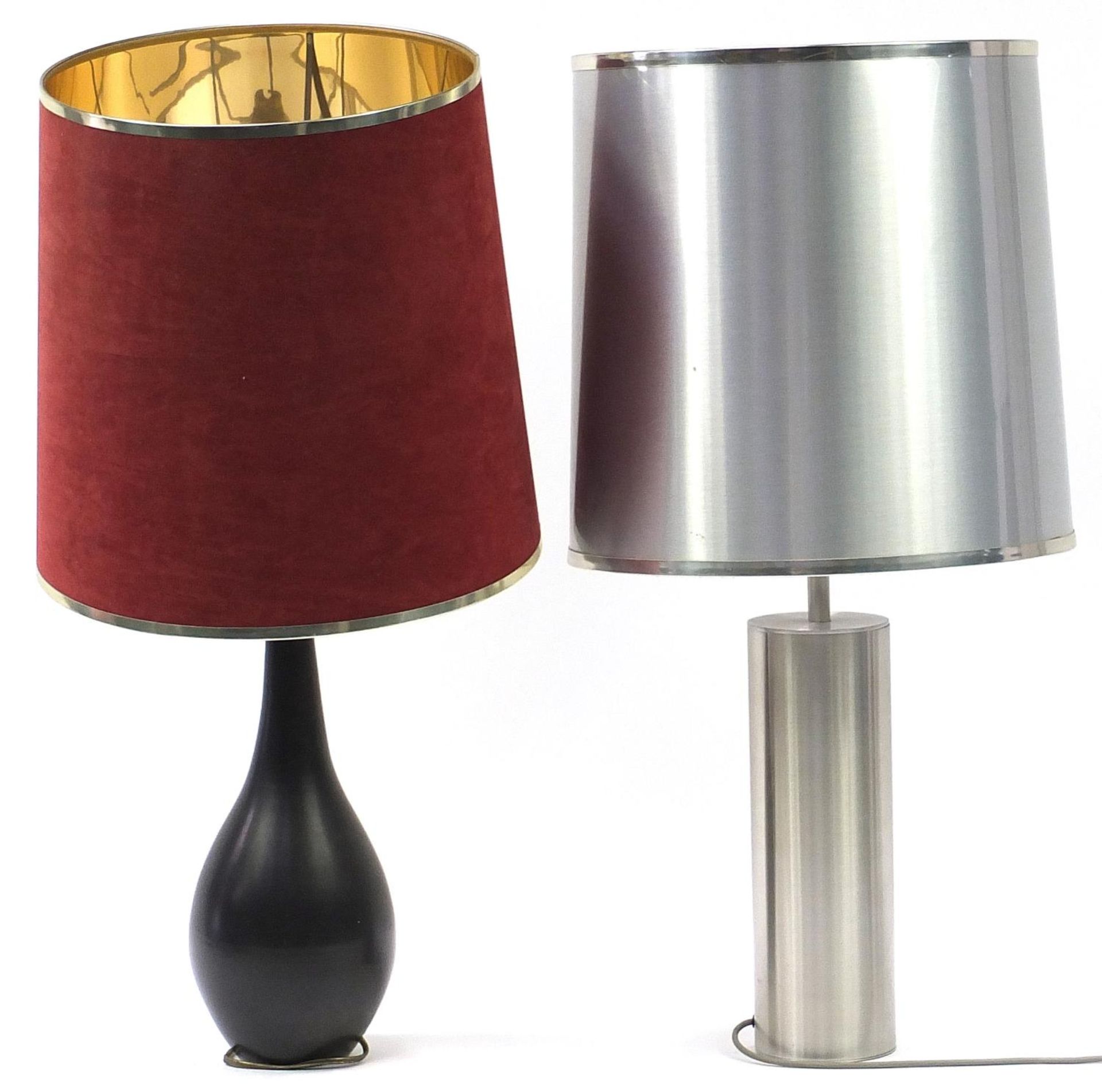 Two contemporary table lamps with shades including a Poole Pottery example, each 72cm high :For - Image 2 of 2