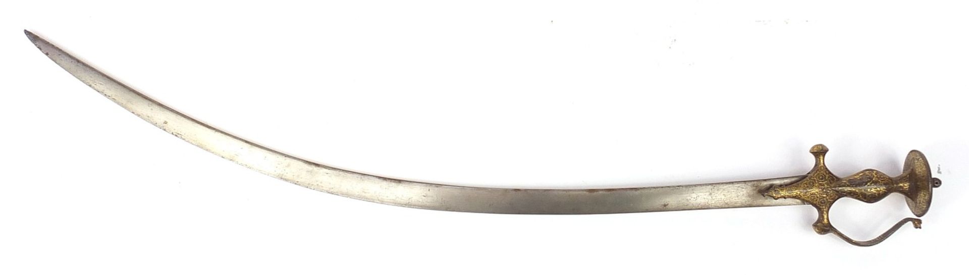 Indian Talwar sword with damascene handle, 94.5cm in length :For Further Condition Reports Please - Image 4 of 4