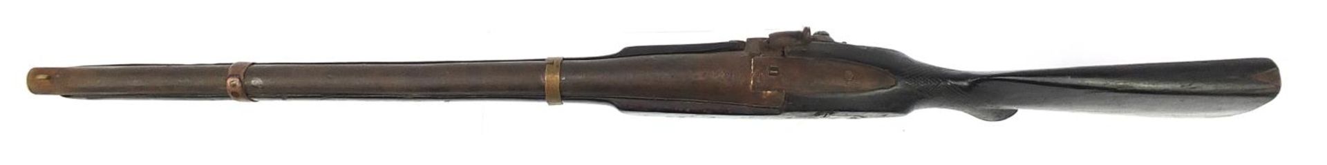 19th century two band percussion cap rifle impressed Tower to the plate, 103cm in length :For - Image 2 of 7