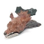 Cold painted bronze fox head design letter clip in the style of Franz Xaver Bergmann, 15cm in length