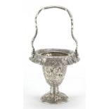 Dutch silver coloured metal basket embossed with village scenes, Barbour SP Co International
