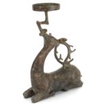 Chinese archaic style bronze stag, 33cm high :For Further Condition Reports Please Visit Our