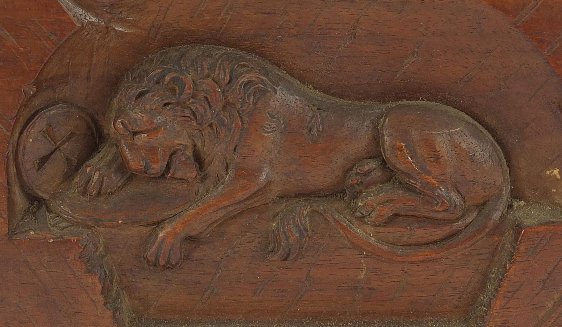 19th century Continental memorial carving of the Lion of Lucerne, 16cm x 12.5cm :For Further - Image 2 of 4