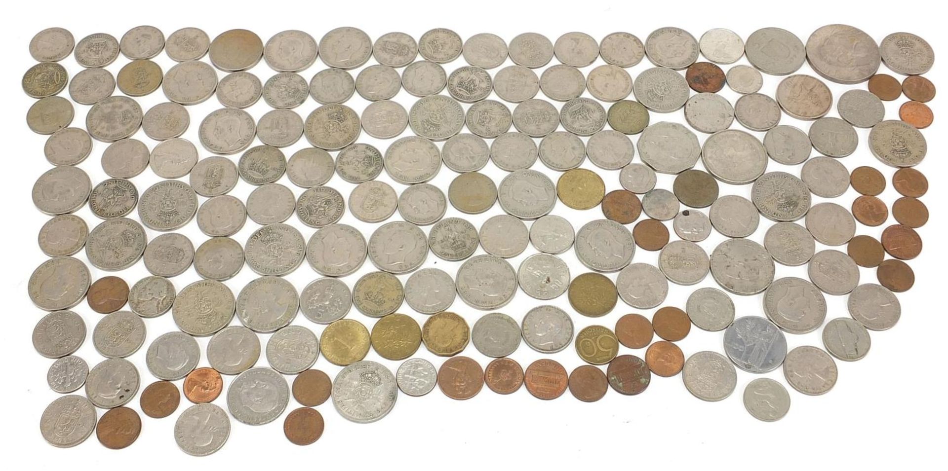 Collection of British pre decimal and later coinage including two shillings :For Further Condition