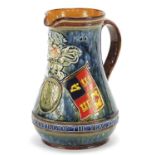 Doulton Lambeth jug commemorating The Hoisting of the Flag at Pretoria, 21cm high :For Further