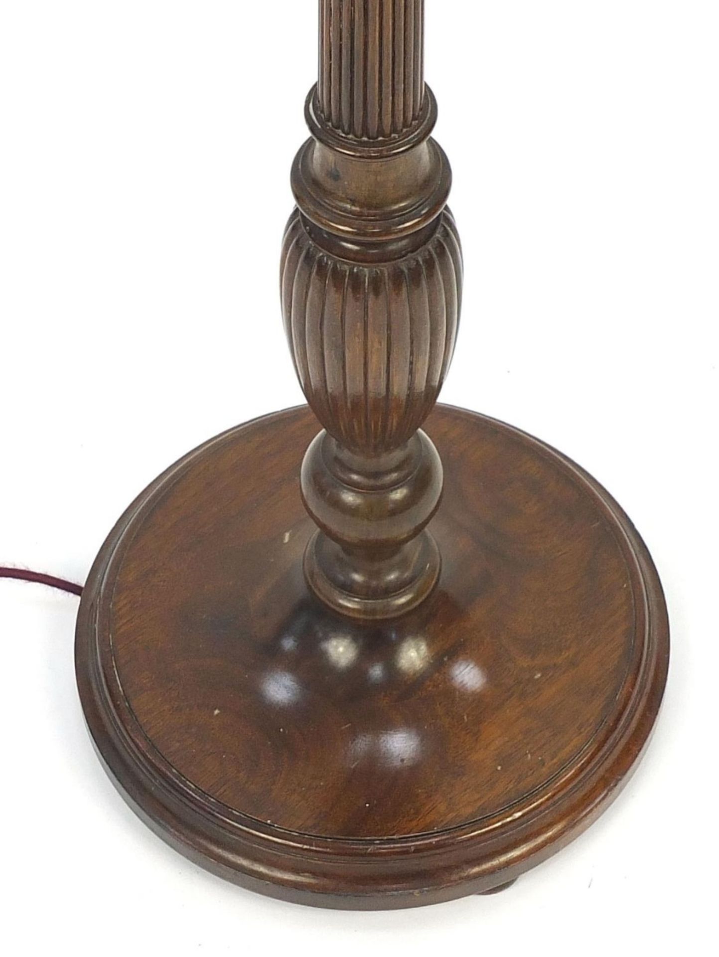 Good quality mahogany fluted standard lamp, 155cm high excluding the fitting :For Further - Image 2 of 3