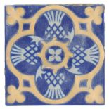 Victorian Minton & Co encaustic tile from the Westminster Palace throne room, 15cm x 15cm (