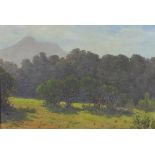 Charles Stephen Meacham - Summer country landscape, signed oil on board, mounted and framed, 34cm