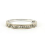 9ct gold diamond half eternity ring, size P, 1.7g :For Further Condition Reports Please Visit Our